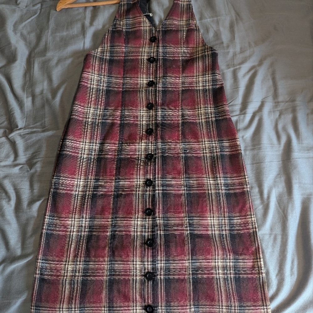 Plaid Button-Down Dress